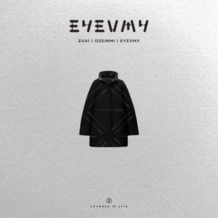 【黑焦糖鹅绒风衣】90白鹅绒立领撞色中长款风衣羽绒服WT54OWK052