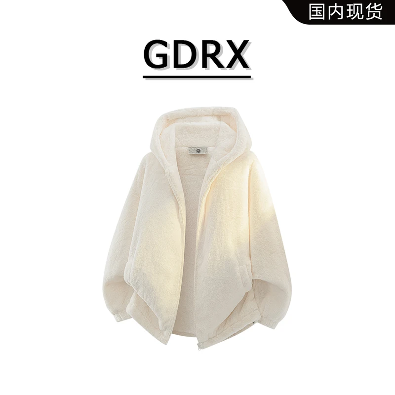 GDRX日系简约男款连帽棉服2025秋冬高级感轻奢男装上衣宽松外套
