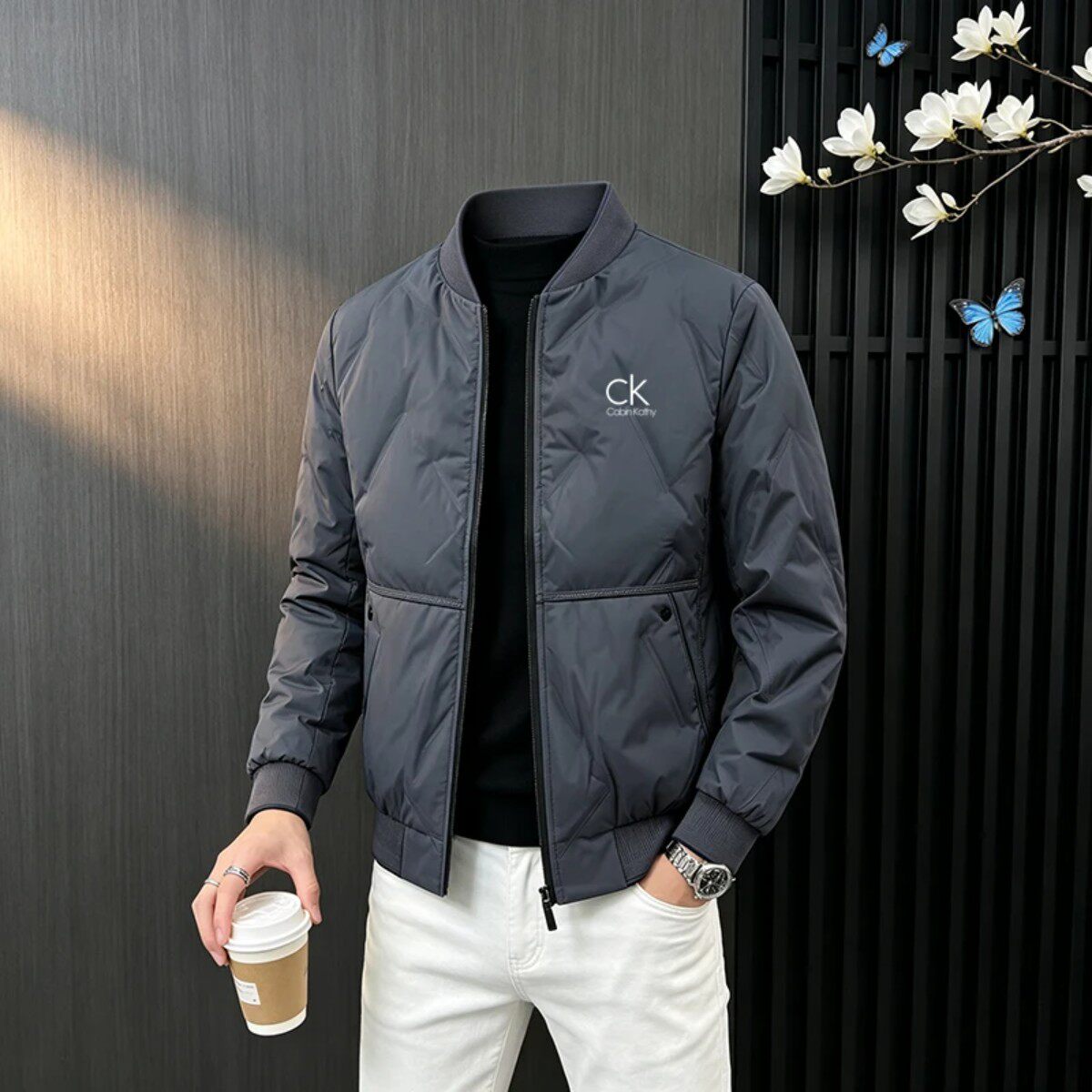 CABIN KATHY棒球领羽绒服男士冬季新款休闲百搭加厚保暖防风外套