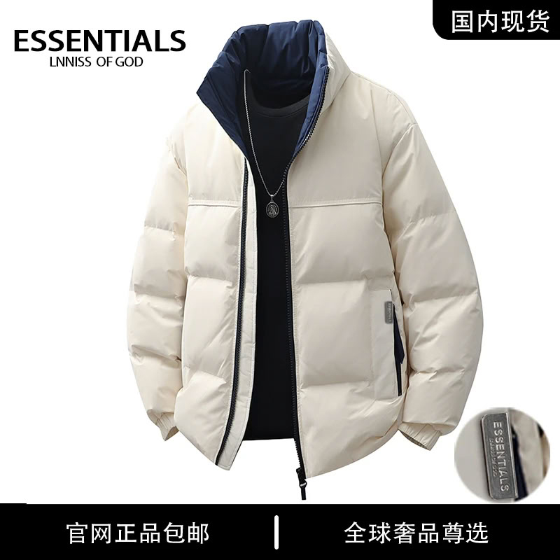 ESSENTIALS LNNISS  美式2025新款立领潮牌90鸭绒百搭羽绒服男款