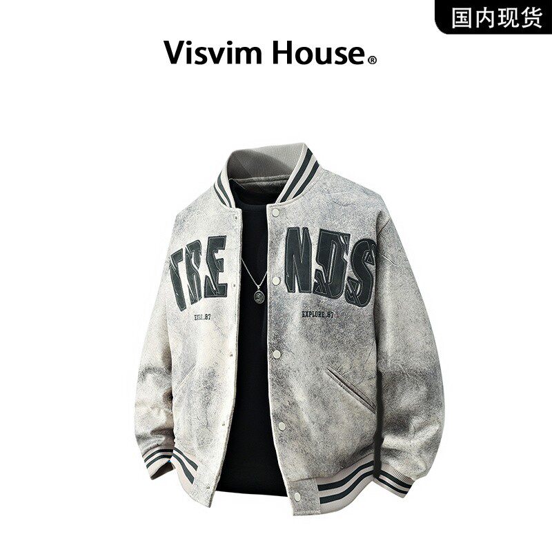 品牌现货撤柜】VISVIM WINGS秋季新款字母印花潮牌棒球服夹克男