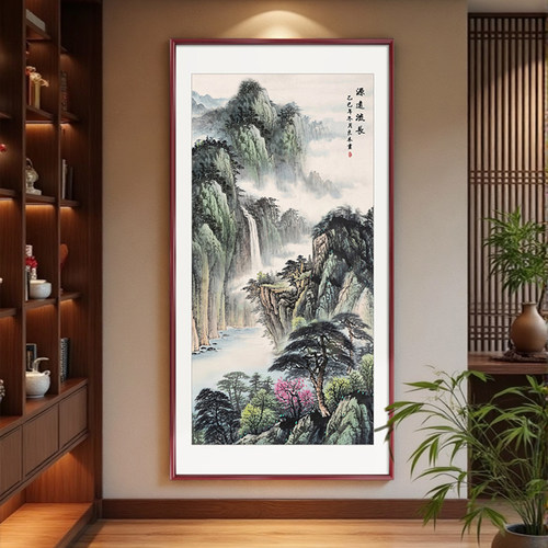 新中式聚宝盆聚财山水挂画