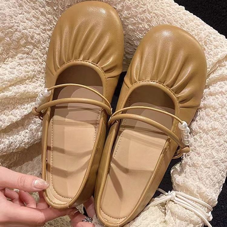 浪漫豆豆鞋玛丽珍法式温柔风平底浅口单鞋女新款夏季配裙子软底鞋