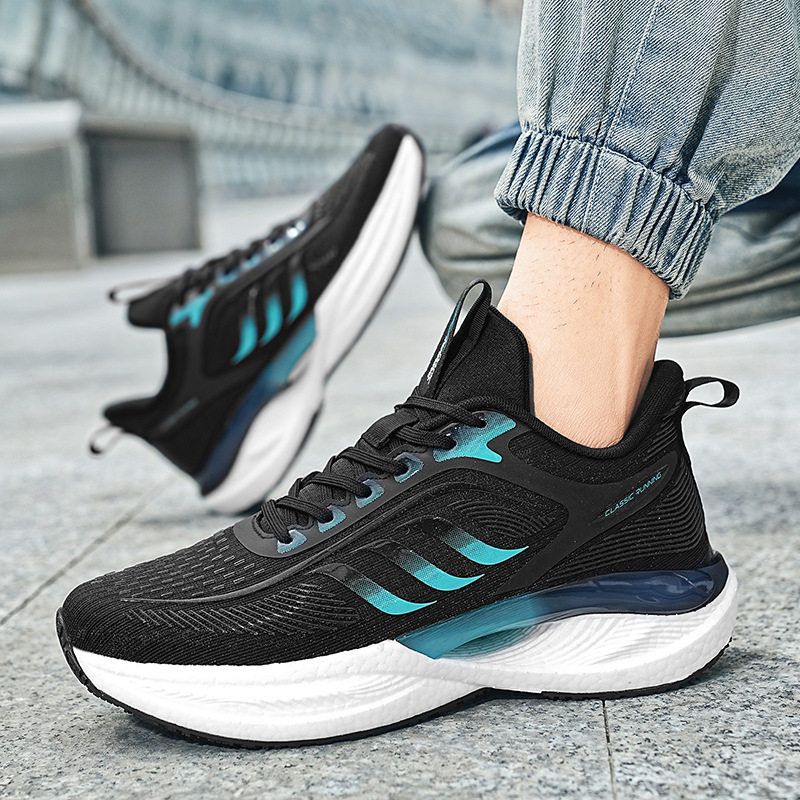 跑步鞋男款减震超轻爆米花男鞋冬季学生白色运动青少年耐磨跑鞋男