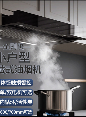 600/700mm金刚黑体感智控抽拉式油烟机内循环双电机嵌入小型隐藏