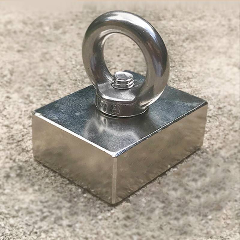 强力磁铁50x40x20mm 带孔拉环 钕铁硼磁钢大块60*40*20超