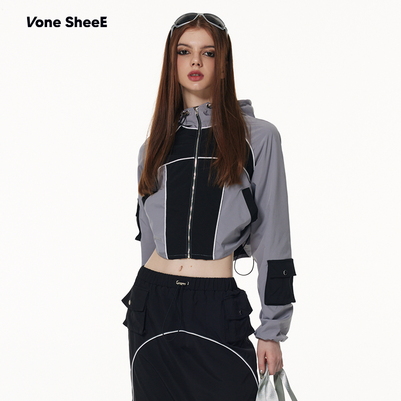 Vone sheeE早秋美式复古辣妹小香风高级抽绳休闲运动工装套装裙女,女装/女士精品,时尚套装,淘宝优惠券,粉丝福利购,淘宝优惠卷