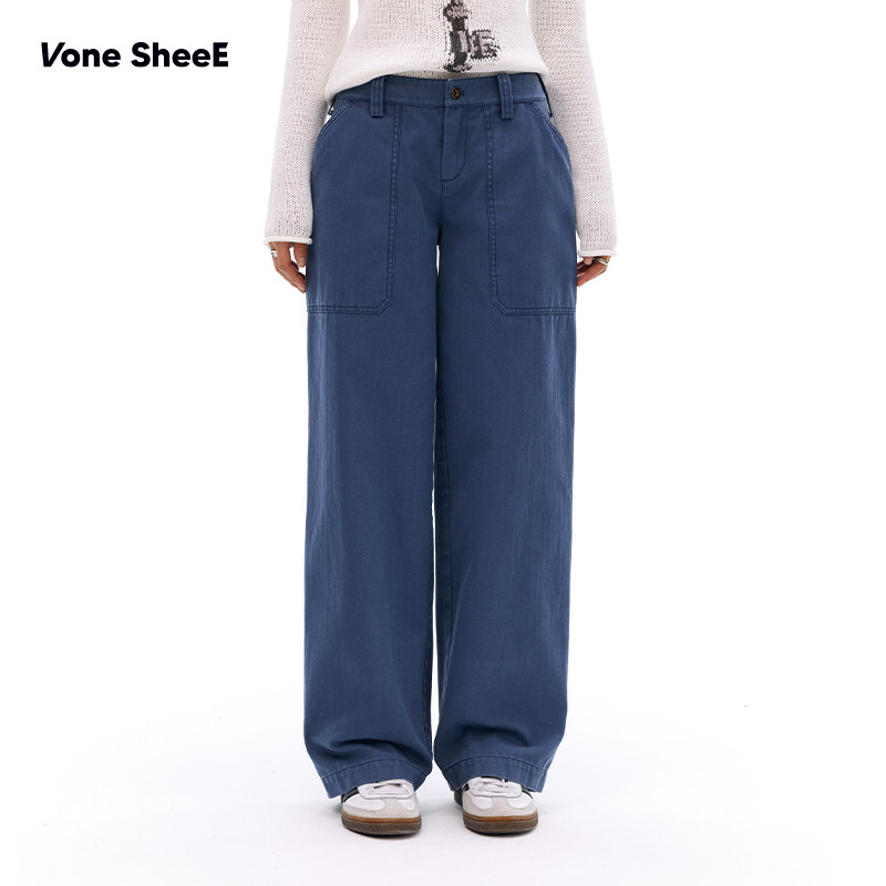 Vone SheeE 美式复古水洗工装裤宽松直筒辣妹裤子女2026新款秋冬,女装/女士精品,休闲裤,淘宝优惠券,粉丝福利购,淘宝优惠卷