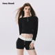 秋季 Vone 短款 内搭上衣2026新款 SheeE辣妹穿搭撞色毛针织衫 女长袖