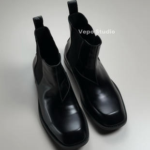 【25秋冬】原样开发YS*方头亮面切尔西奢感时装增高套筒靴