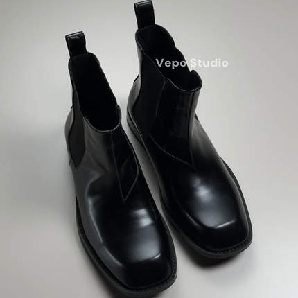 【25秋冬】原样开发YS*方头亮面切尔西奢感时装增高套筒靴