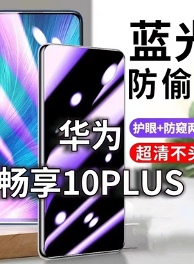 适用华为畅享10PLUS防蓝光防窥膜STK-AL00防偷窥钢化膜畅想10plus防偷看手机膜黑边防摔防爆保护隐私贴膜全屏