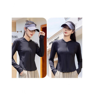 新款防晒衣女夏季冰丝凉感透气防紫外线修身瑜伽防晒服运动外套女