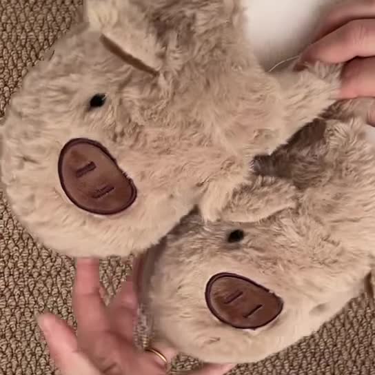 新款可爱小猪棉拖鞋毛绒