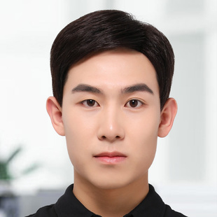 假发男短发男士假发套真发中老年全头套式男生真人发丝短平头头发