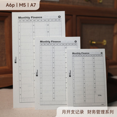 M5A7A6p月度财务记录活页替芯