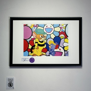 S5h正品限量潮流版画 猫和老鼠 村上隆太阳花 艺术装饰画客厅挂画