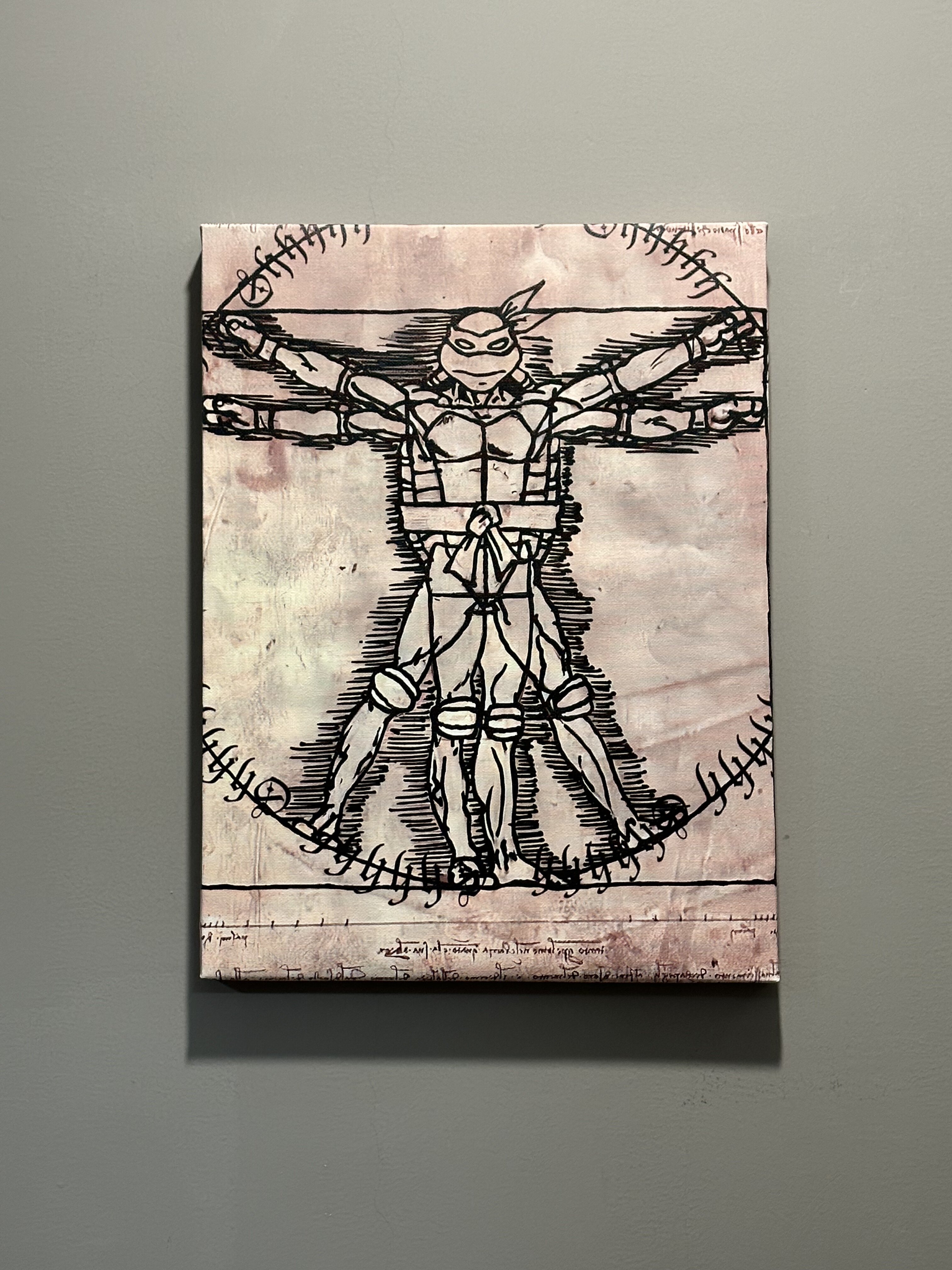 s5h正品限量潮流艺术版画无框画  达芬奇《维特鲁威人》&忍者神龟