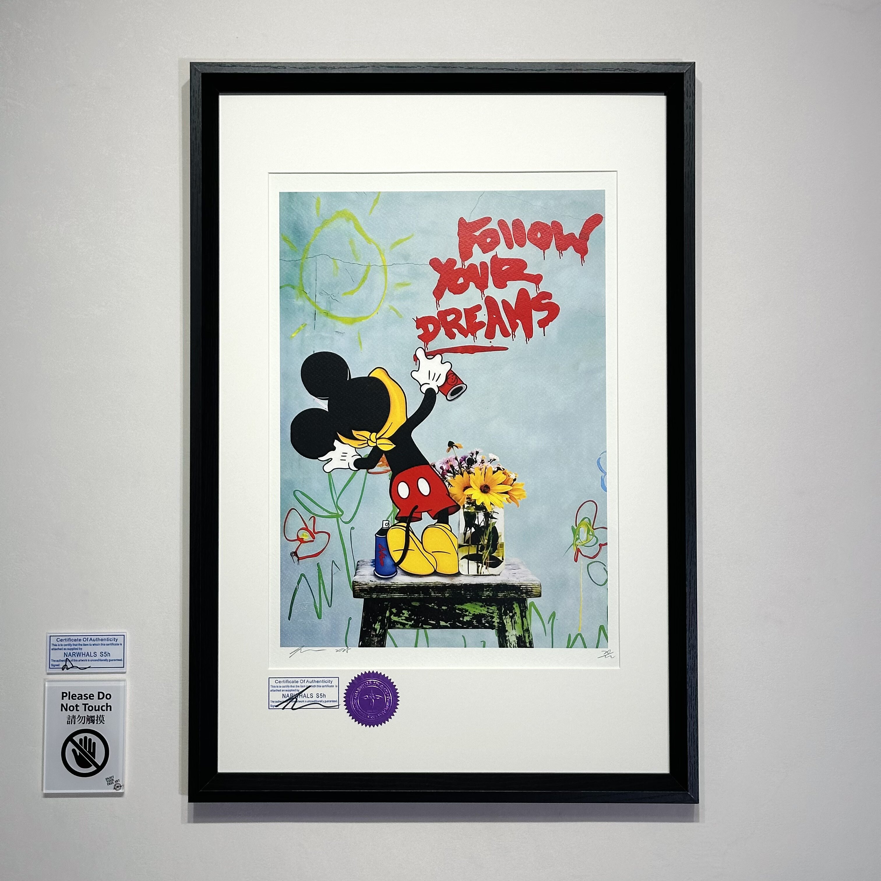 S5h正品限量潮流版画 迪士尼Disney米奇 卡通客厅挂画玄关装饰画