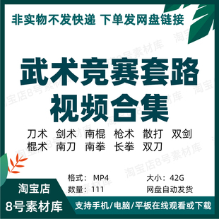 武术竞赛套路视频合集刀术棍术剑术南刀南棍南拳长拳散打第三套