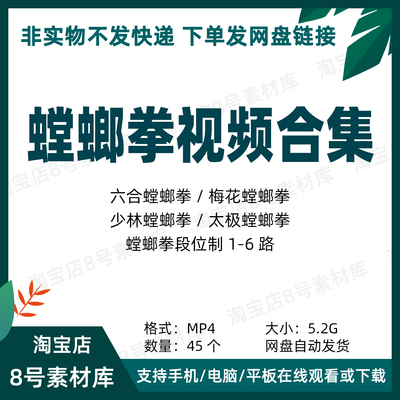 螳螂拳视频合集传统武术六合 梅花 少林 太极螳螂拳 段位制1-6路