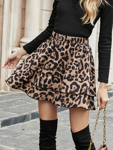 Mini Bodycon Leopard skirt Women Vintage Sexy Party Skirts