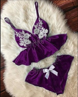 2022 Ladies Sling Sleeping Loose Lace Two Piece Homewear睡衣