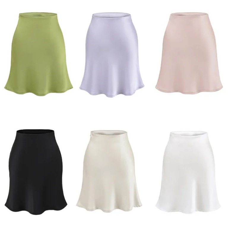 Solid color waist and hip skirt 纯色中腰包臀鱼尾修身半身裙女