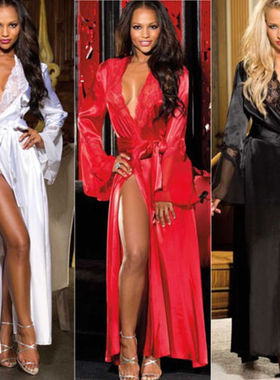 2020 new spring and summer long dress bathrobe nightdress