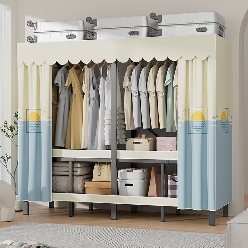 布衣柜卧室家用免安装折叠2024新款爆款出租房用全钢架结实耐用,住宅家具,独立衣柜,淘宝优惠券,粉丝福利购,淘宝优惠卷