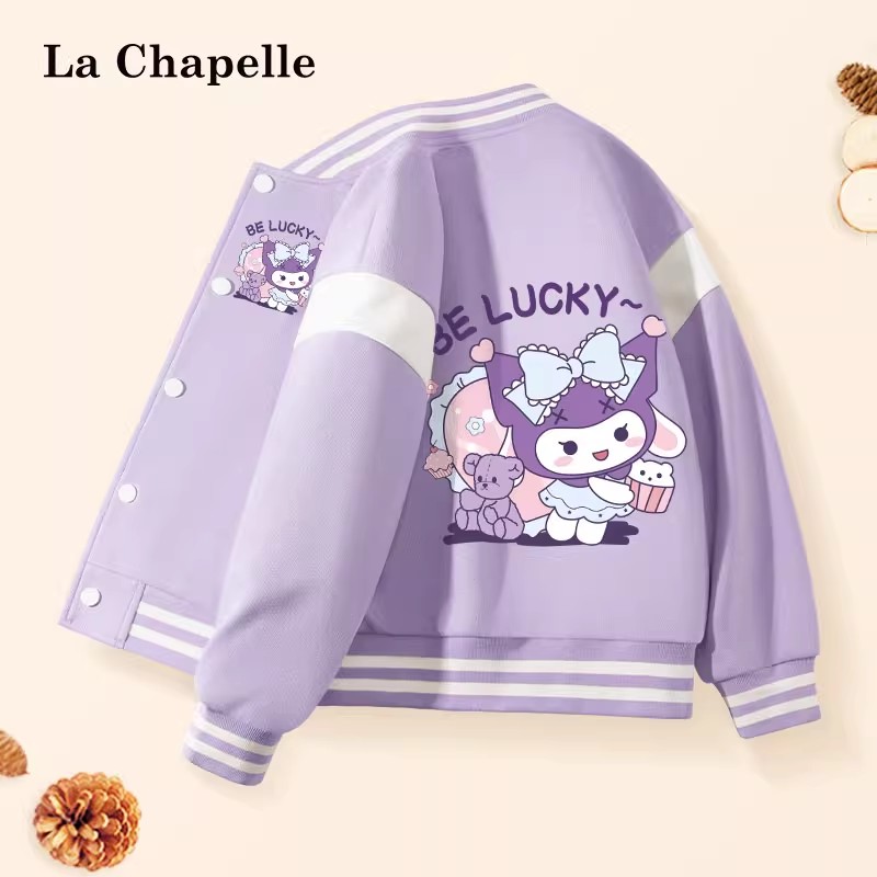 拉夏贝尔女童外套春秋款2025昕款女大童运动服秋装儿童春季棒球服