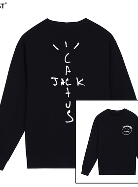 Travis Scott Jack cactus嘻哈潮牌饶舌ins街头涂鸦圆领卫衣男女