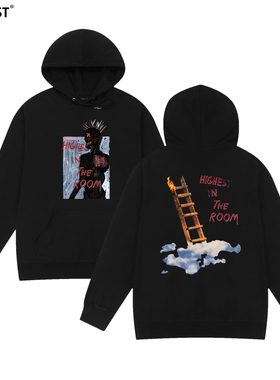 Travis Scott连帽卫衣嘻哈潮牌Highest in the room男女专辑帽衫