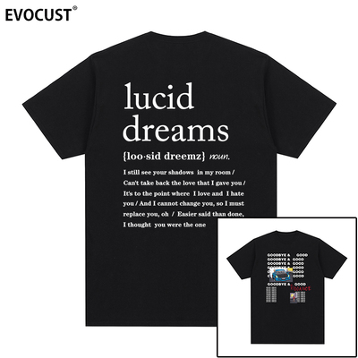 Juice wrld短袖T恤goodbye riddance嘻哈潮牌涂鸦字母印花男女INS