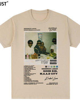 Kendrick Lamar短袖T恤GKMC专辑Good Kid, M.A.A.d City男女INS潮
