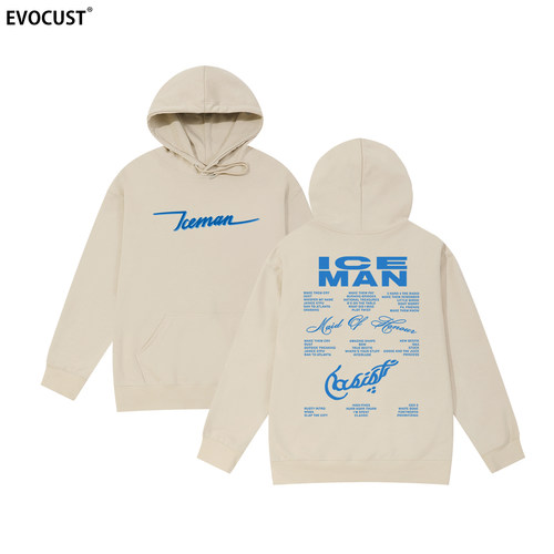Iceman冰人Drake公鸭德雷克字母英文嘻哈hip hop潮牌男女连帽卫衣