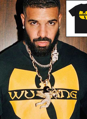 Drake同款T恤嘻哈说唱公鸭WU TANG圆领短袖宽松复古美式OVO武当潮