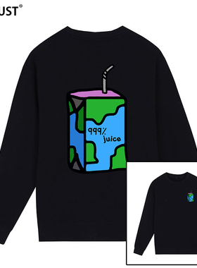 Juice wrld 999卫衣朱斯·沃尔德嘻哈潮牌果汁印花美式潮圆领男女