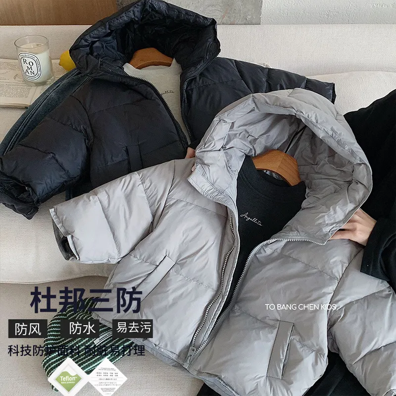 邦诚儿童连帽羽绒服2025冬季新款男女童90白鸭绒冬装外套杜邦三防