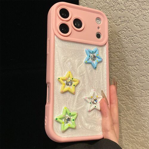 手机壳滴胶白沙粉色ins风立体多
