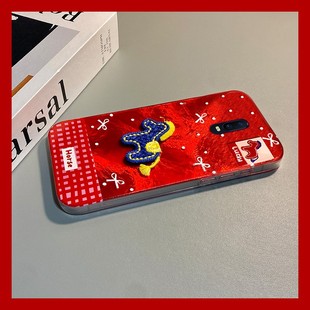 2026棋盘格刺绣小马适用oppor17pro手机壳r15x梦境版 r11splus立体r9s红色r7plus新年r17卡通oppo马年0pp0喜庆