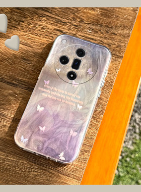 晕染蝴蝶适用oppo真我x50pro手机壳x7羽纱realme紫色findx6pro高级感ultra硅胶x5x3软壳k11x小众k10少女k7k5