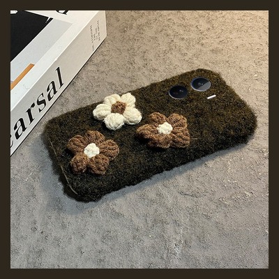 手机壳秋冬毛绒毛茸茸ins风立体