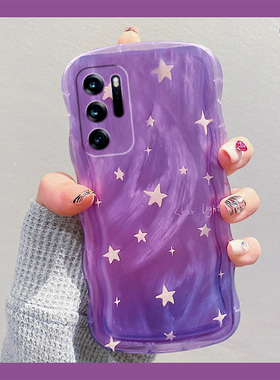 紫色渐变星星适用oppofindn3flip手机壳findn2flip高级感n3羽纱n2韩系findn折叠屏硬壳oppo小众0pp0个性创意