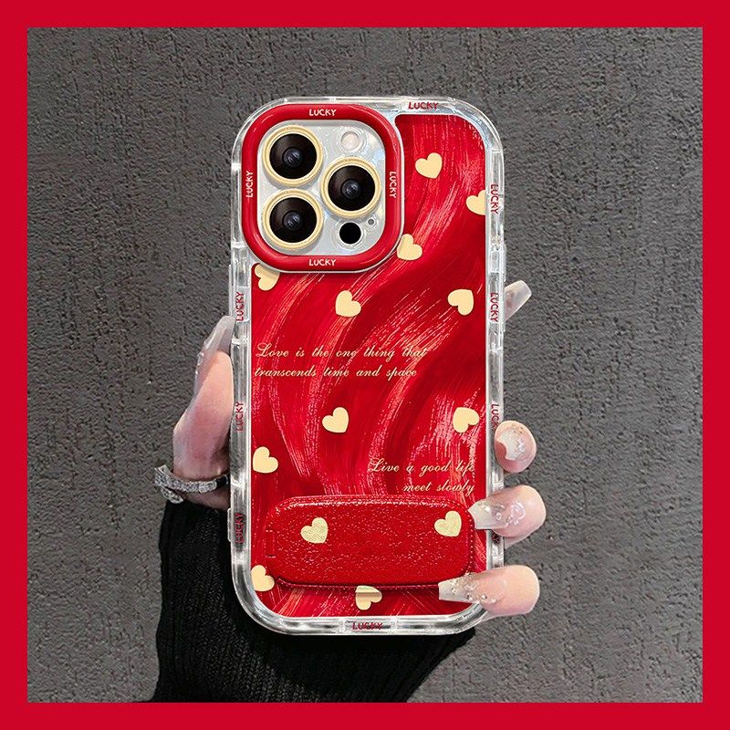 2026红色英文爱心适用vivos50手机壳s30promini立体s20镜子s19支架s18e新年s17马年s16e/s15/s12/s10/s9/vivo
