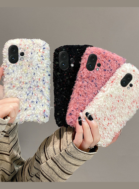 ins风拼色墨点适用vivos30promini手机壳s20冬天s19pro晕染s17t秋冬季s16e毛绒t1简约s15s12s10s9s7s1保暖软p