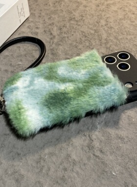 晕染水墨绿色适用苹果17promax手机壳华为pura80荣耀500pro小米17拼色vivos50撞色opporeno15毛绒x300秋冬软p