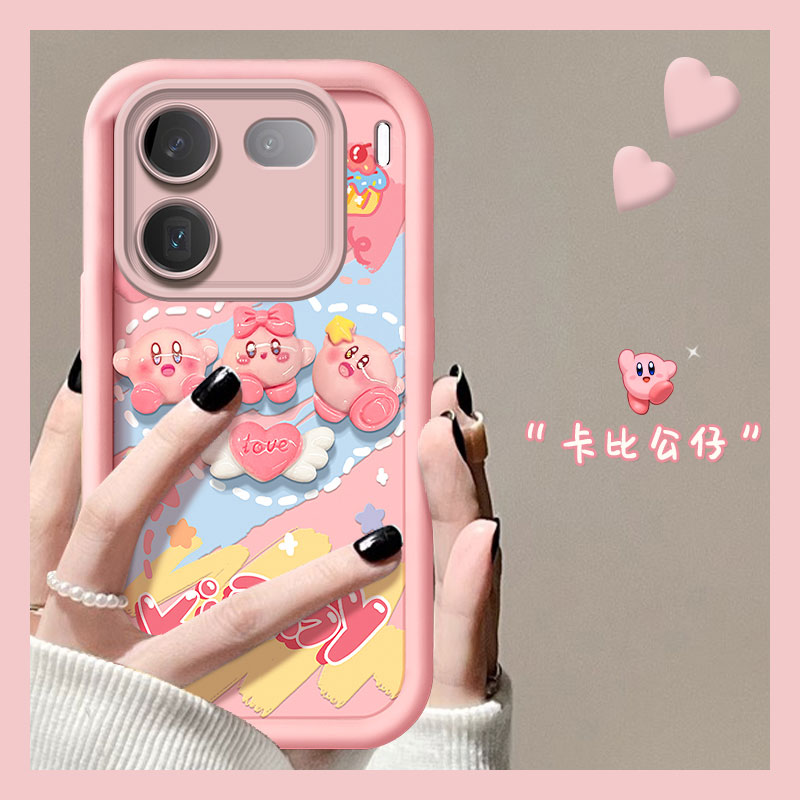 可爱卡通粉色少女心立体星之卡比手机壳