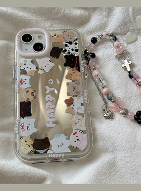 小动物猫咪狗狗适用vivoy300i手机壳y300pro镜面y200e镜子y200gt可爱y200t卡通5g硅胶vivo软壳个性创意补妆镜