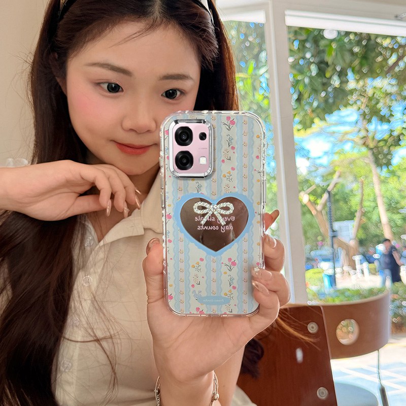 钻石蝴蝶结爱心适用oppoa97手机壳a95镜子a79化妆a78碎花a77立体a72夏天a58x新款a57/a53国际版a32软a3x/0ppo